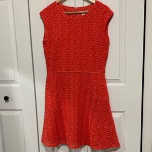 Liz Claiborne Vibrant Coral Textured Mini Dress